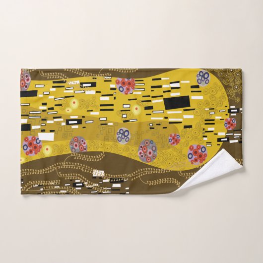 クリムトインスパイア金ゴールドパターンアールヌーボーザキス バスタオルセット (ハンドタオル)