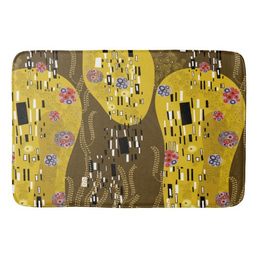 クリムトインスパイア金ゴールドパターンアールヌーボーザキス バスマット (正面)