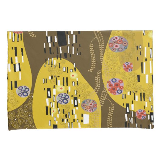 クリムトインスパイア金ゴールドパターンアールヌーボーザキス 枕カバー (正面右)