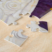 クリムトエレガントスタイルドッグホワイトと金ゴールドモザイク ジグソーパズル (側面)