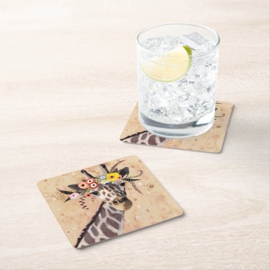 クリムトキリン |花の冠 スクエアペーパーコースター (インサイチュ)