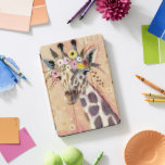 クリムトキリン |花飾り iPad PROカバー<br><div class="desc">このプリントは、花の冠に飾られた甘いキリンを特徴としている | Victoria Borges</div>