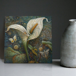 クリムトゴールデンカラリリリーブバタフライアールヌーボー タイル