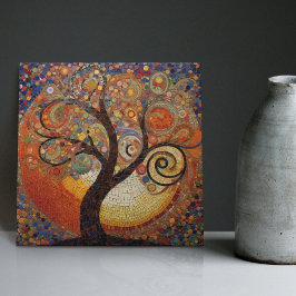 クリムトゴールデンツリーオブライフ抽象芸術アールヌーボー タイル