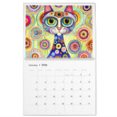 クリムトスタイルかわいいカラフル猫たち新年 カレンダー (1月 2026)