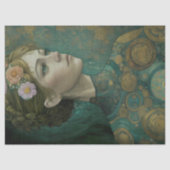 クリムトスタイルの女の子で花を髪の切り離し 薄葉紙 (正面)