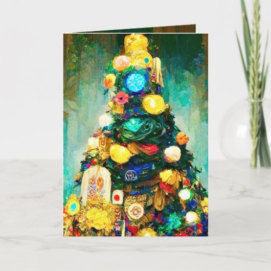 クリムトスタイルの豪華なクリスマスカード カード (正面)