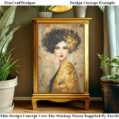 クリムトスタイルポートレート女性の金ゴールドEB5Lデコページ 薄葉紙