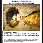 クリムトスタイルポートレート女性の金ゴールドEB5Rデコページ 薄葉紙