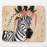 クリムトゼブラ |花の冠 マウスパッド<br><div class="desc">このプリントは、花の冠に飾られた甘いゼブラを特徴としている | Victoria Borges著。イメージID: 128246GG</div>