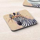 クリムトゼブラ |花飾り コースター (左側)