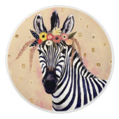 クリムトゼブラ |花飾り セラミックノブ (正面)