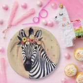 クリムトゼブラ |花飾り ペーパープレート (パーティー)