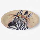 クリムトゼブラ |花飾り ペーパープレート (アングル)