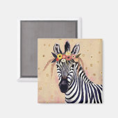 クリムトゼブラ |花飾り マグネット (正面/裏面)