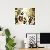 クリムトハンスワーストシアターシーンプリント ポスター (ホームオフィス)