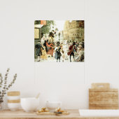 クリムトハンスワーストシアターシーンプリント ポスター (キッチン)