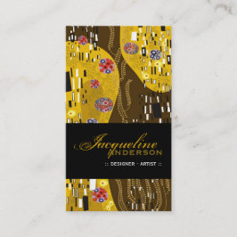 クリムトパターインスパイアンアールヌーボーシック金ゴールドデコ 名刺