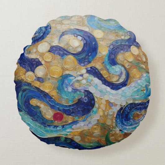 クリムトヘビ ラウンドクッション (正面)