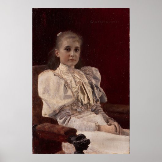 クリムト座る若い女の子 – アートプリント ポスター (正面)