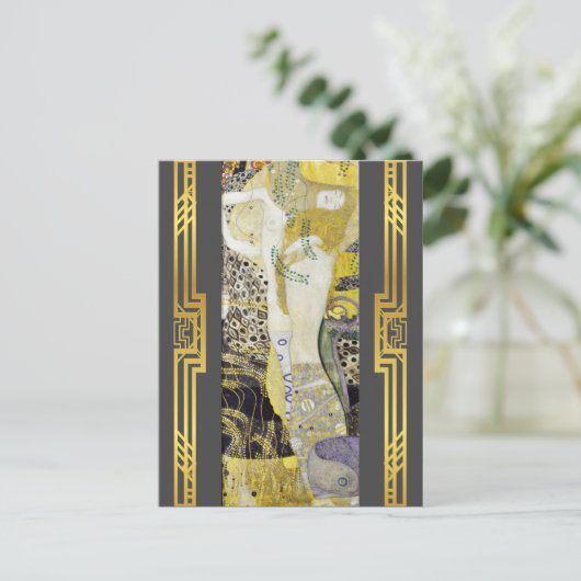 クリムト復元された水の蛇のアールヌーボー絵を描ズ ポストカード (スタンド正面)