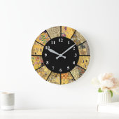 クリムト時計有名なアーティストパターン金ゴールドアートクロック ラージ壁時計 (ホーム)