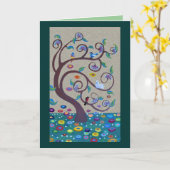 クリムト木 カード (黄色い花)