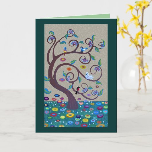 クリムト木 カード (黄色い花)