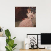 クリムト開花牧草地フローラ景観プリント ポスター (ホームオフィス)