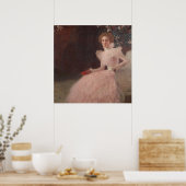 クリムト開花牧草地フローラ景観プリント ポスター (キッチン)