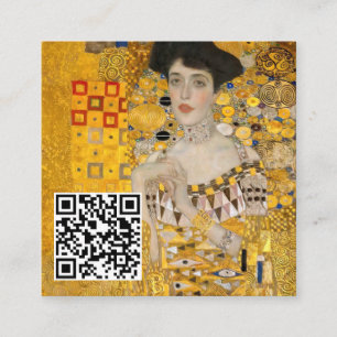 クリムト – アデレ・ブロッホ・バウアーIのポートレート- QRコード スクエア名刺