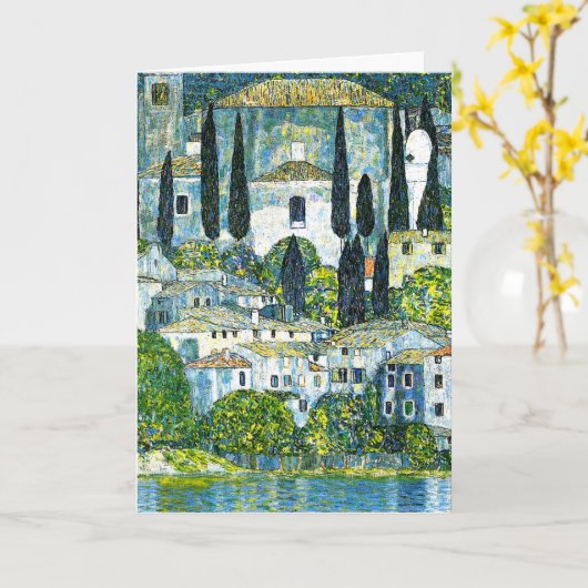 クリムト – カソンの教会 カード (黄色い花)