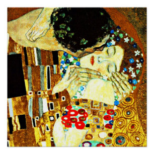 クリムト-キス(クローズアップ)、Gustavクリムト 絵画ズ ポスター