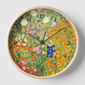 クリムト – フラワーガーデン1907 壁時計 (正面)