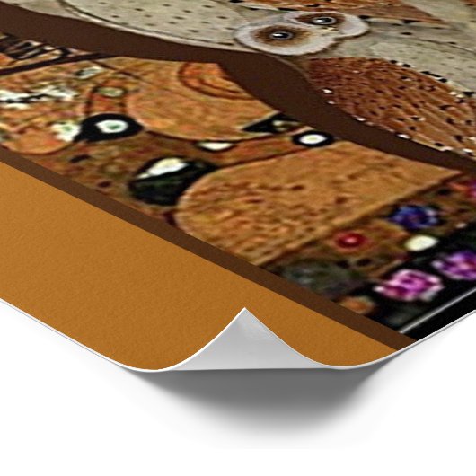 クリムト、命の木、フクロウ・パロディ ポスター (角)