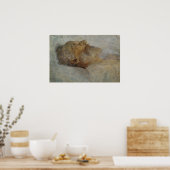 クリムト – 死のベッドの上の老人 ポスター (キッチン)