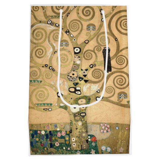クリムト – 磁気カードの木 ミディアムペーパーバッグ (裏面)