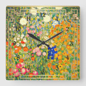 クリムト – 花園、 スクエア壁時計 (正面)