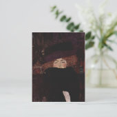 クリムト, Gustav Dame mit Hut und Federboa 1909 Techn ポストカード (スタンド正面)