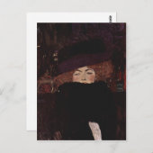 クリムト, Gustav Dame mit Hut und Federboa 1909 Techn ポストカード (正面/裏面)