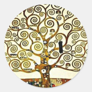 クリムト- The Tree of Life, Stoclet Frieze ラウンドシール