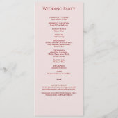 クリムモダンミニマルム&バラ結婚式 プログラム (裏面)