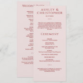 クリムモダンミニマルム&バラ結婚式 プログラム (正面/裏面)