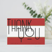 クリムンはっきりしたグレッドタイポグラフィフォト結婚ズ サンキューカード (スタンド正面)