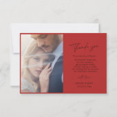 クリムンはっきりしたグレッドタイポグラフィフォト結婚ズ サンキューカード (裏面)