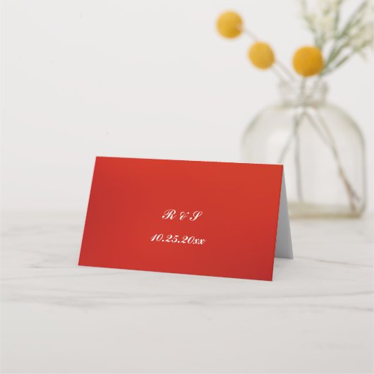 クリムンエレガントク・アンド・ホワイトペイズリーインディアン結婚ズ プレイスカード (裏面)