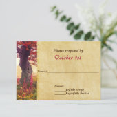 クリムン葉ク秋ウェディング招待状RSVP 招待状 (スタンド正面)