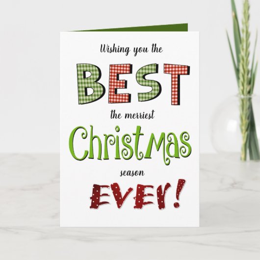 クリメリースマス·ホリデイ·おもしろい·グリーティング カード (正面)