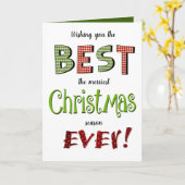 クリメリースマス·ホリデイ·おもしろい·グリーティング カード (黄色い花)