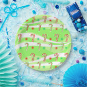 クリモダンスマスキャンディケーンズデザイン ペーパープレート (パーティー)